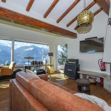 Luxury With Sauna And Jacuzzi, Amazing View Vila Crans-Montana
