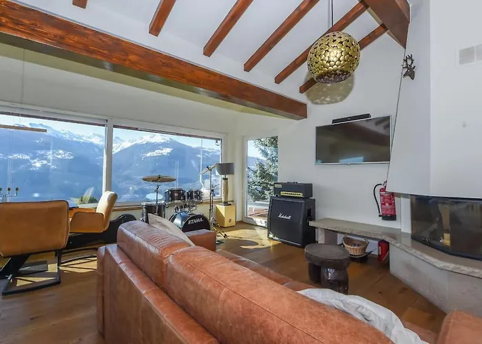 Luxury With Sauna And Jacuzzi, Amazing View Villa Crans-Montana